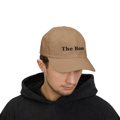 Embroidered "The Boss" Hat in Black Text