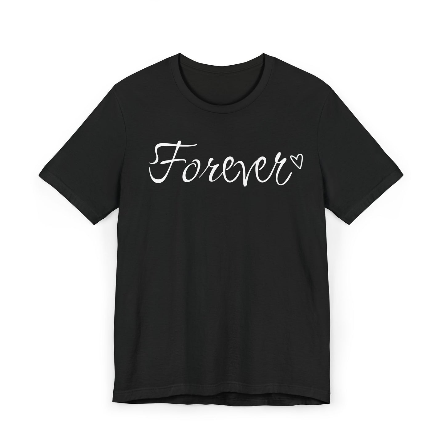 Basic-T-Shirt für Paare zum Valentinstag mit GROSSEM Text „FOREVER“