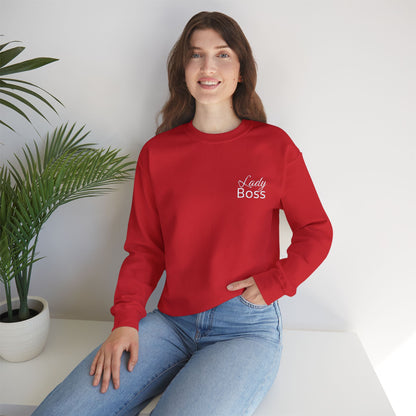 Embroidered "Lady Boss" Sweatshirt (White Text)