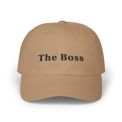 Embroidered "The Boss" Hat in Black Text