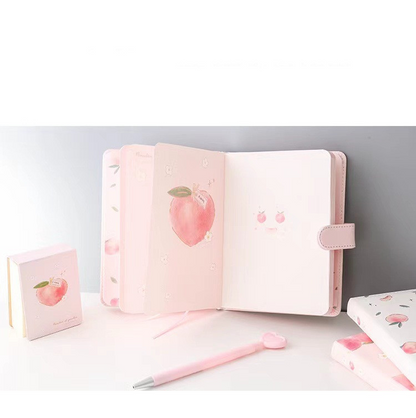 Cute and Sweet Peaches Hardcover Notebook