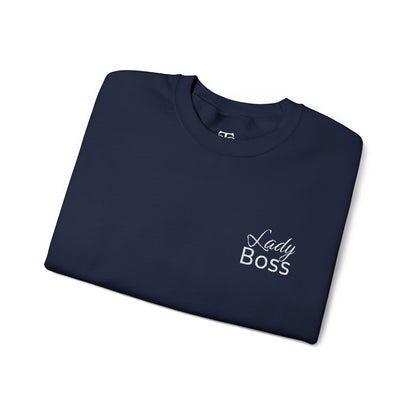 Embroidered "Lady Boss" Sweatshirt (White Text)