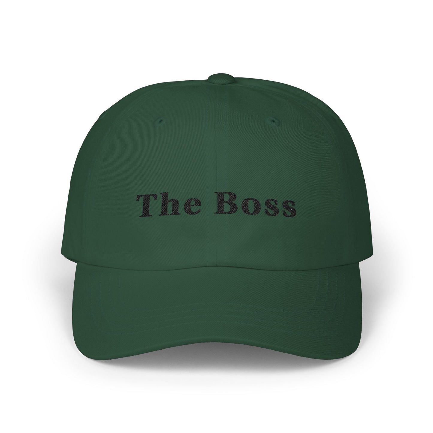 Embroidered "The Boss" Hat in Black Text