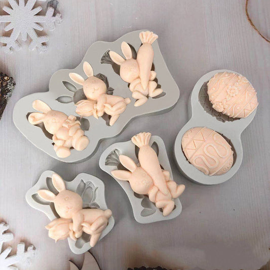 NGTG 3D Silicone Bunny Easter Eggs Baking Mold Cake Accessories