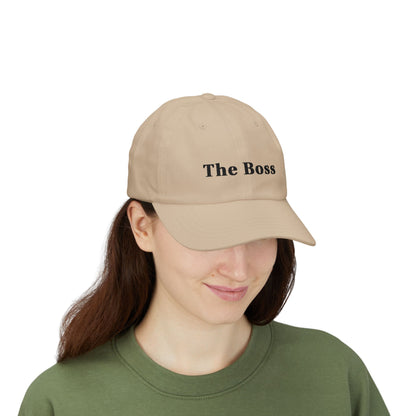 Embroidered "The Boss" Hat in Black Text