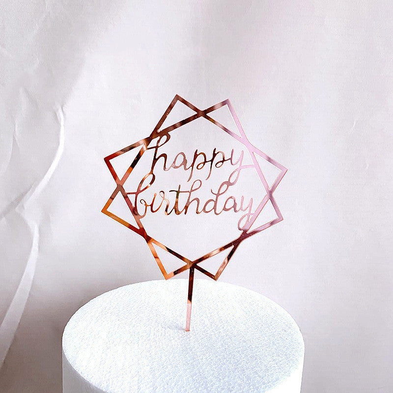 NGTG happy Birthday Rose Gold cake topper (10 pieces)
