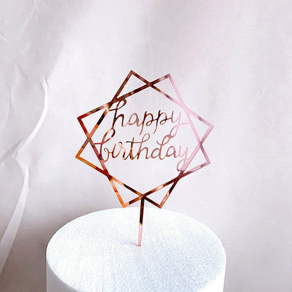 NGTG happy Birthday Rose Gold cake topper (10 pieces)