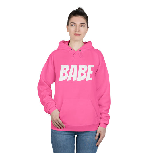 Women's Hoodie with "BABE" text Print