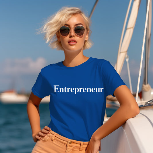 Damen Shirt mit „Entrepreneur“ Textdruck, Baumwollshirt für Frauen, Unternehmershirt