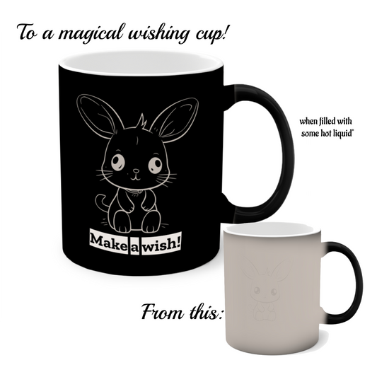 Magic Wishing Mug, Wishing Mug with Bunny Print, Color-Changing Mug