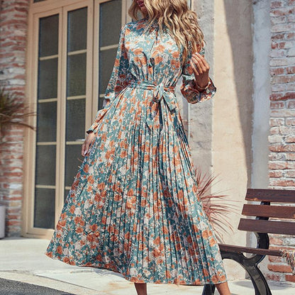 NGTG Stylish Summer Halterneck  Retro Pleated Dress