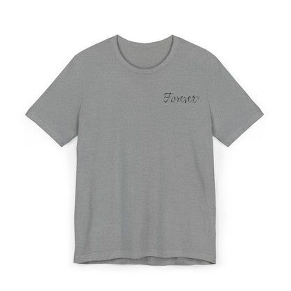 Basic Valentine's Day Matching Couple T-shirt with a SMALL text "FOREVER"