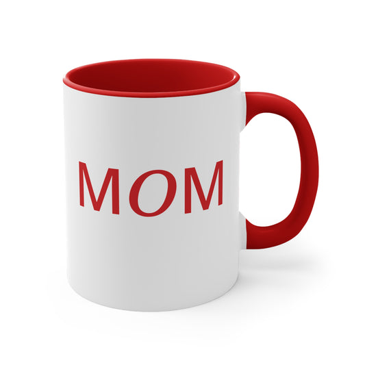 Two-Tone Mom Mug, Elegant Red Mug for Mom