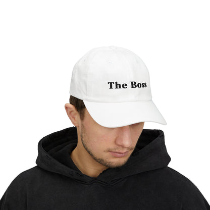 Embroidered "The Boss" Hat in Black Text