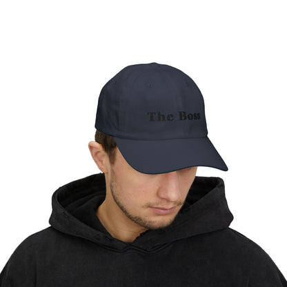 Embroidered "The Boss" Hat in Black Text