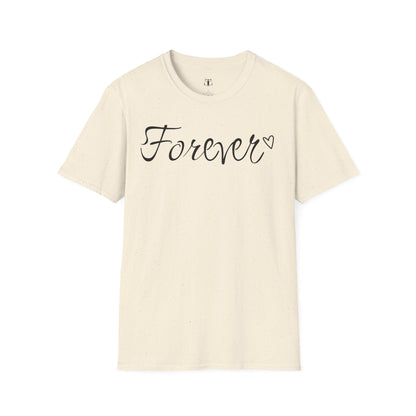 Colorful Valentine's Day Matching Couple T-shirt with a LARGE text "FOREVER"