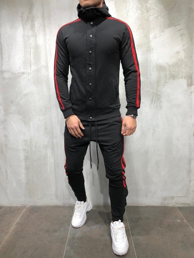 NGTG VORTEX Men’s Hooded Button-Up Cardigan & Jogger Set