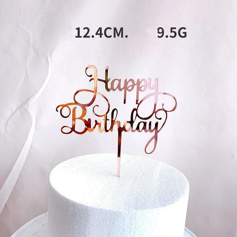 NGTG happy Birthday Rose Gold cake topper (10 pieces)