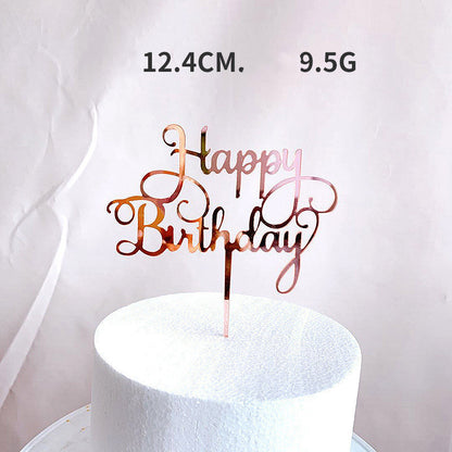 NGTG happy Birthday Rose Gold cake topper (10 pieces)