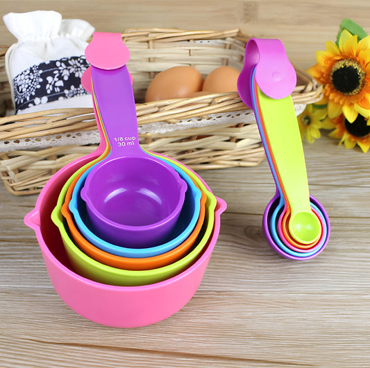 NGTG Colorful Measuring Cups & Spoons for Baking and Cooking