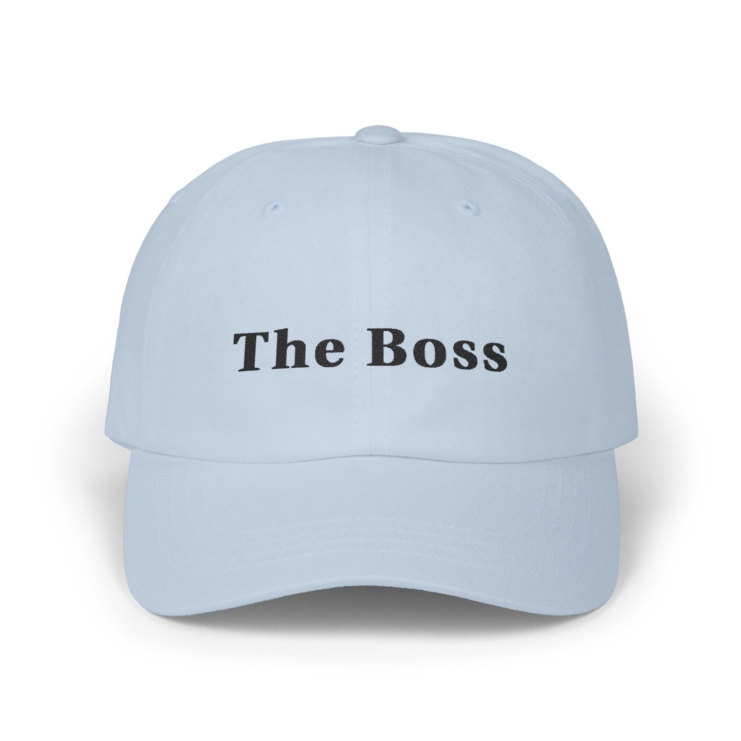 Embroidered "The Boss" Hat in Black Text