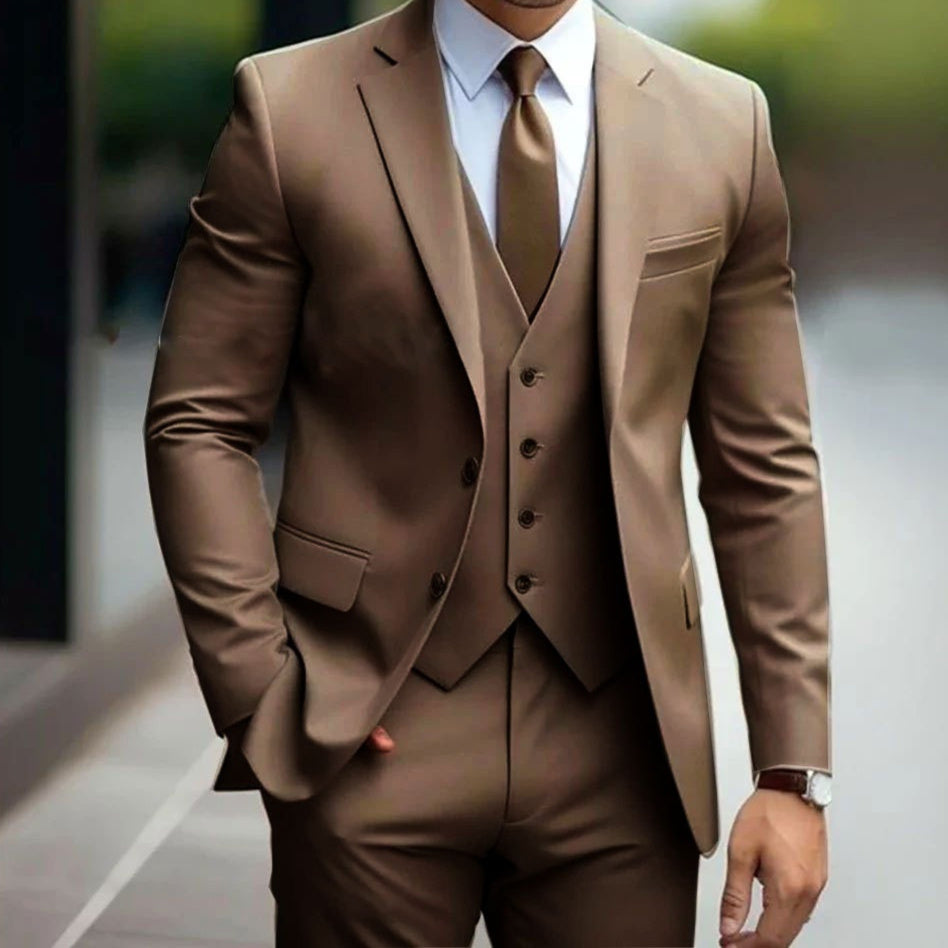 NGTG LUXX Men's Casual Sleek Elite Suit  – Formal Business Wear or Groom's Wedding Outfit Set