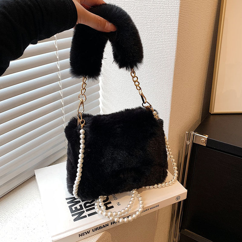 NGTG MINI Cute and Fluffy Pearl Handbag