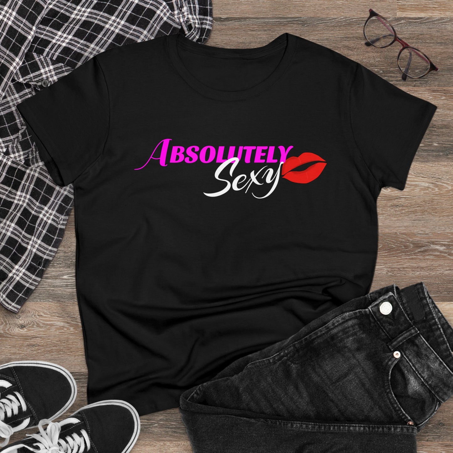 Frauen-Empowerment-Shirt, „Absolutely Sexy“-Shirt, kurzärmliges bedrucktes T-Shirt