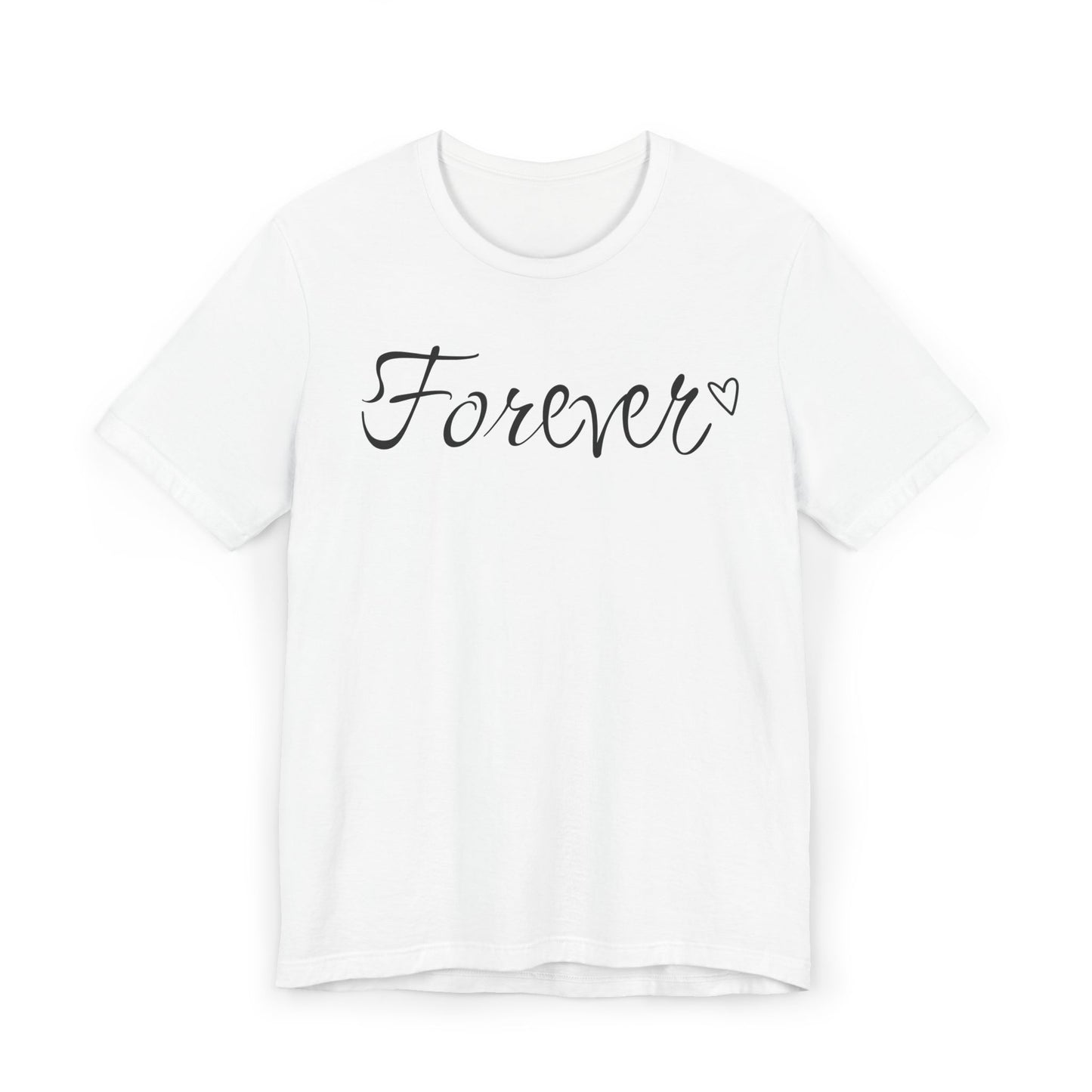 Basic-T-Shirt für Paare zum Valentinstag mit GROSSEM Text „FOREVER“