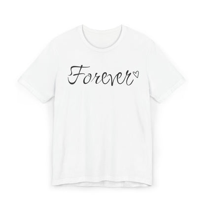 Basic Valentine's Day Matching Couple T-shirt with a LARGE text "FOREVER"