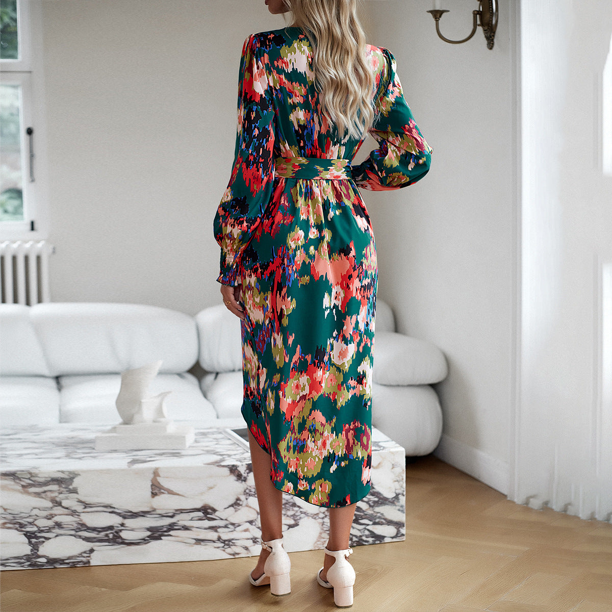 NGTG Elegant Casual  Wrap Around V-Neck Summer Dress