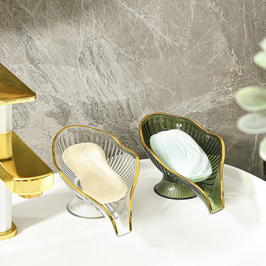 NGTG LUXX Leaf-Shaped Easy-to-Clean Bath Soap Dish
