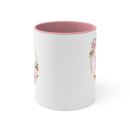 Best Mom Ever Pink Accent Mug, Pink Floral Mug for Mom, Perfect Mug for Mom
