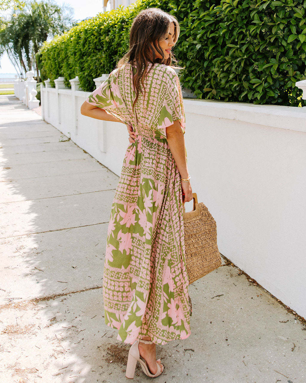 NGTG Sexy Deep V-Neck Summer Floral Maxi Dress