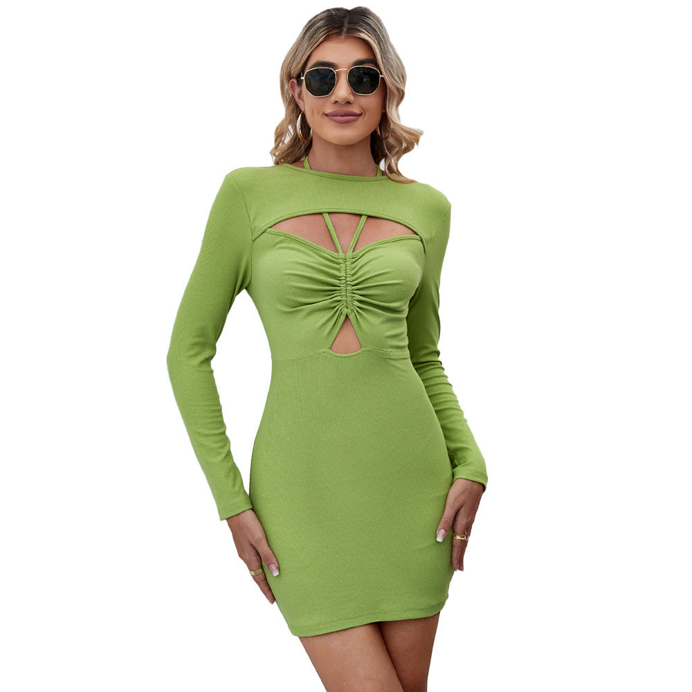 NGTG Celebrity Sexy Casual Halter Pencil Body Forming Dress