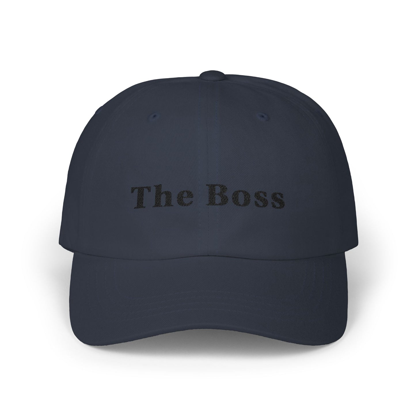 Embroidered "The Boss" Hat in Black Text