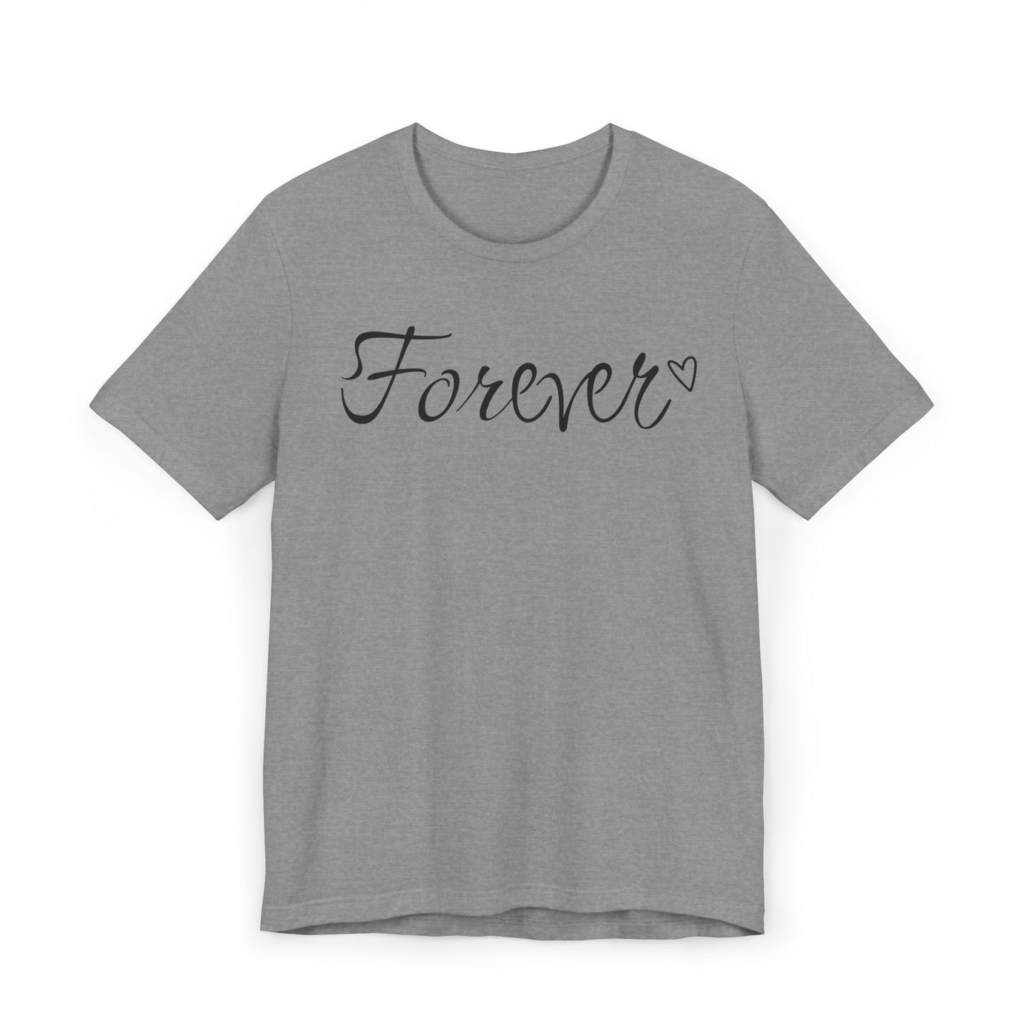 Basic-T-Shirt für Paare zum Valentinstag mit GROSSEM Text „FOREVER“