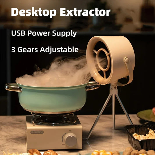 NGTG Portable Range Hood Exhaust Fan USB Charging Kitchen Gadget  Small Spaces Backyard Barbecue BBQ Accessory, Detachable Replaceable Filter