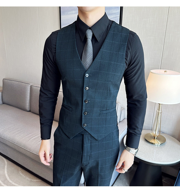 NGTG LUXX Men's Elite Plaid Suit Formal Business Attire or Grooms' Wedding Set