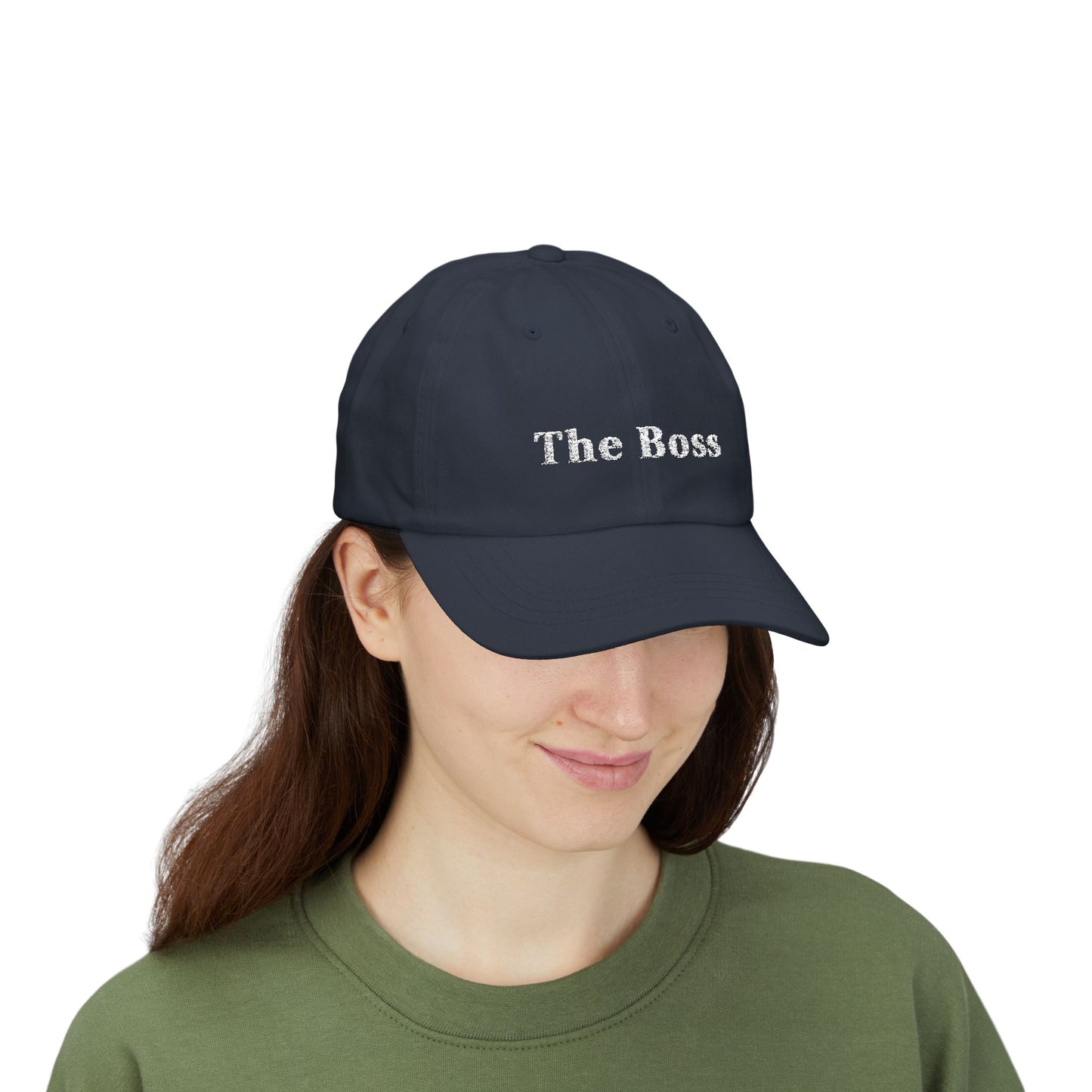 Embroidered "The Boss" Hat in White Text