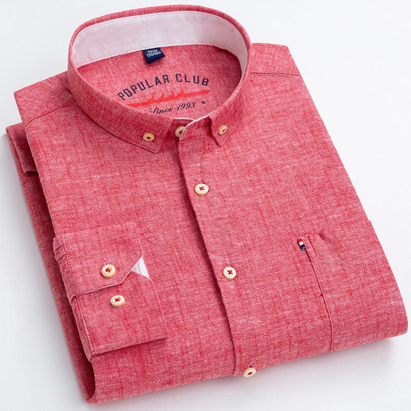 NGTG IVORY Men's Luxury Cotton Linen Shirt