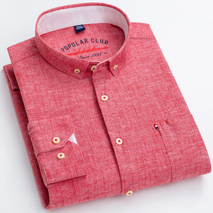 NGTG IVORY Men's Luxury Cotton Linen Shirt