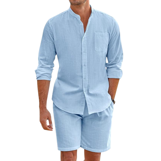 NGTG LUXX Men’s Essential Summer Set – Lightweight Button-Up & Shorts Duo