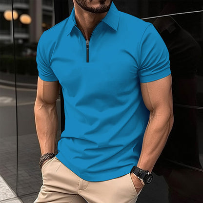 NGTG MACHOPRO Men's Casual Zip-Up  Polo Shirt