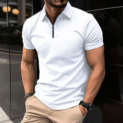 NGTG MACHOPRO Men's Casual Zip-Up  Polo Shirt
