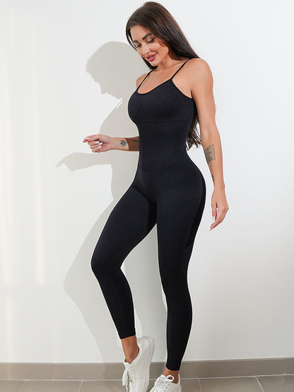 NGTG One Piece Jumpsuits for Women, Tummy Control Yoga Workout Romper, Sexy Spaghetti Straps Leggings Bodysuit