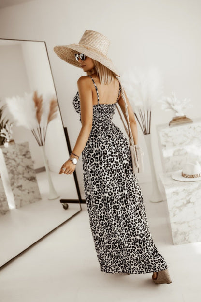 NGTG Sexy Spaghetti Strap Leopard Summer Dress