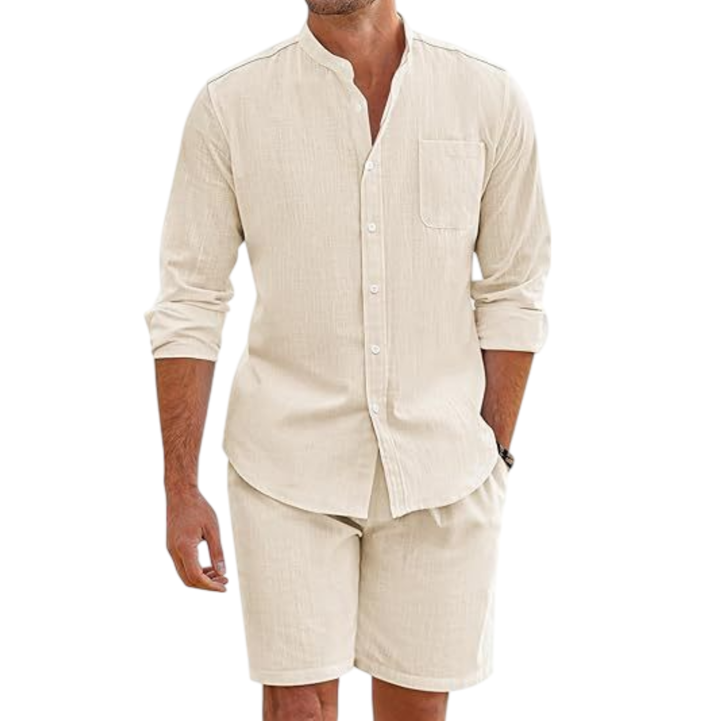 NGTG LUXX Men’s Essential Summer Set – Lightweight Button-Up & Shorts Duo