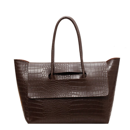 NGTG EVERYDAY Large Capacity Faux Leather Trapeze Bag