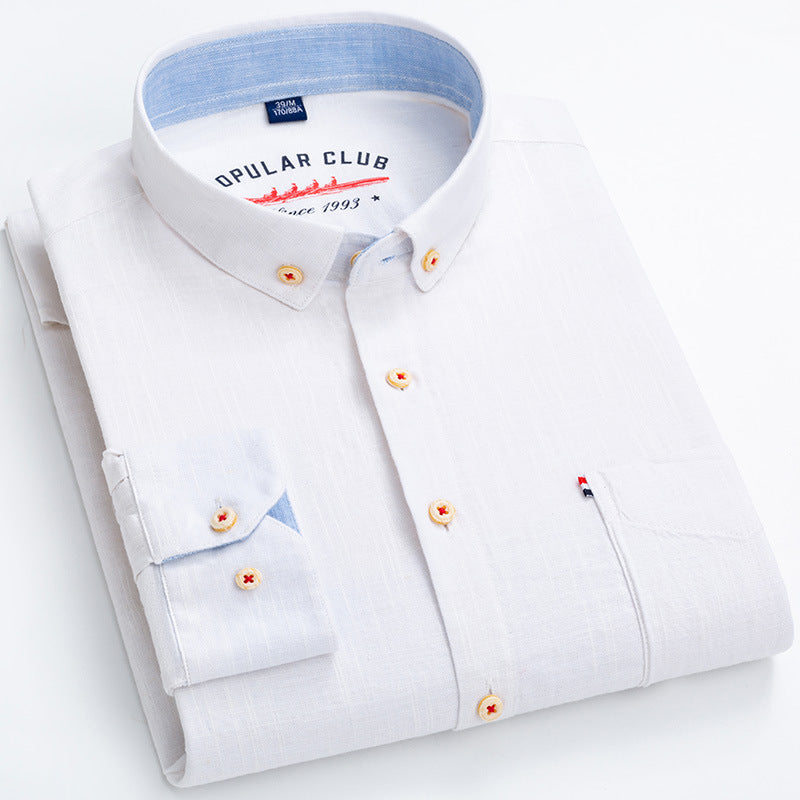 NGTG IVORY Men's Luxury Cotton Linen Shirt